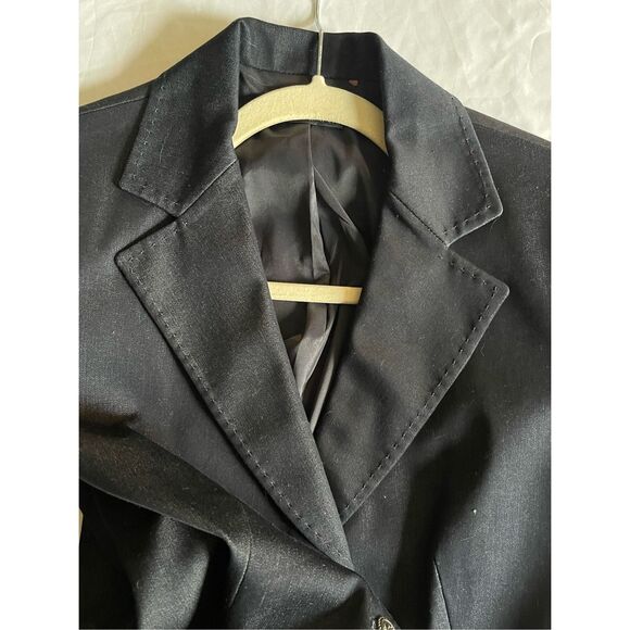 S2 Tahari Dark Blue Denim Jean Stretch Blazer Jacket Size Small - Picture 5 of 6